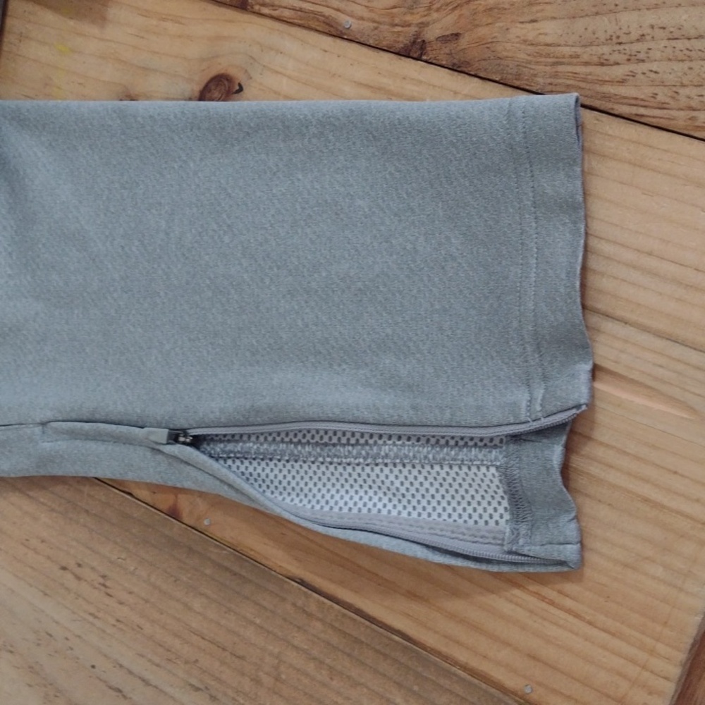 Nike Drawstring Waist Gray Dri Fit High Waist Track Pants Ankle Zippers Size S - Picture 10 of 11